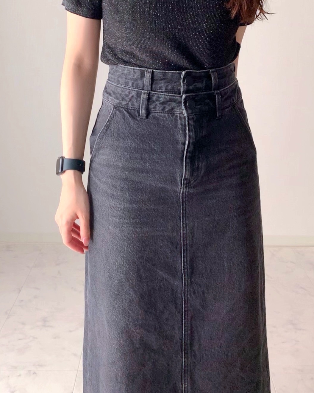 AZUL BY MOUSSY（アズールバイマウジー）の「AZUL DENIM ダブルウエストデニムスカート」