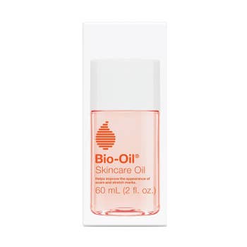 Bio-Oil Skincare Oil bottle shown in packaging, labeled for improving scars and stretch marks, 60 mL size