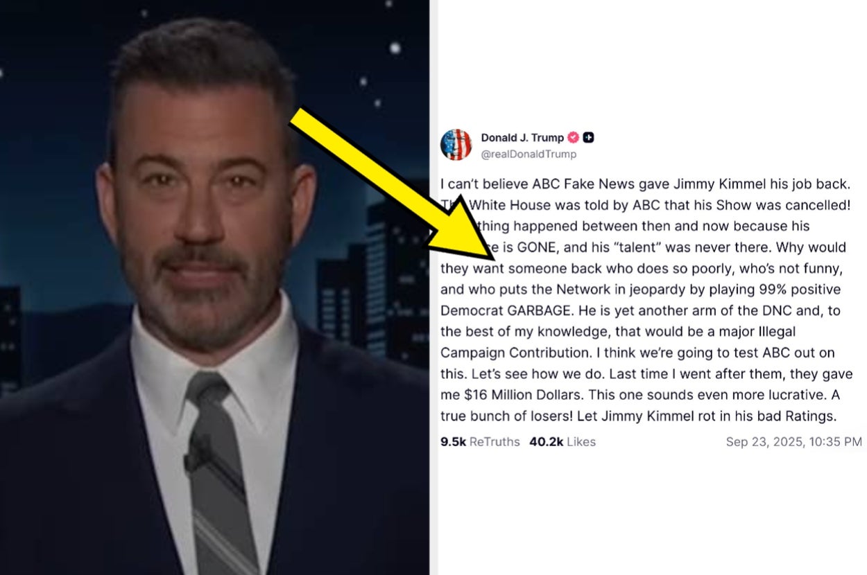 "Kimmel Does It Again": People Are Loving How Jimmy Kimmel Responded To Trump's Latest Threat Against ABC