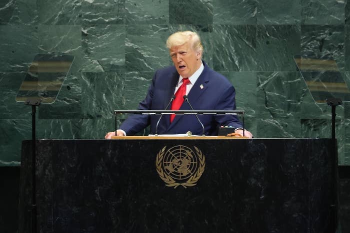 U.S. President Donald Trump speaks during the United Nations General Assembly