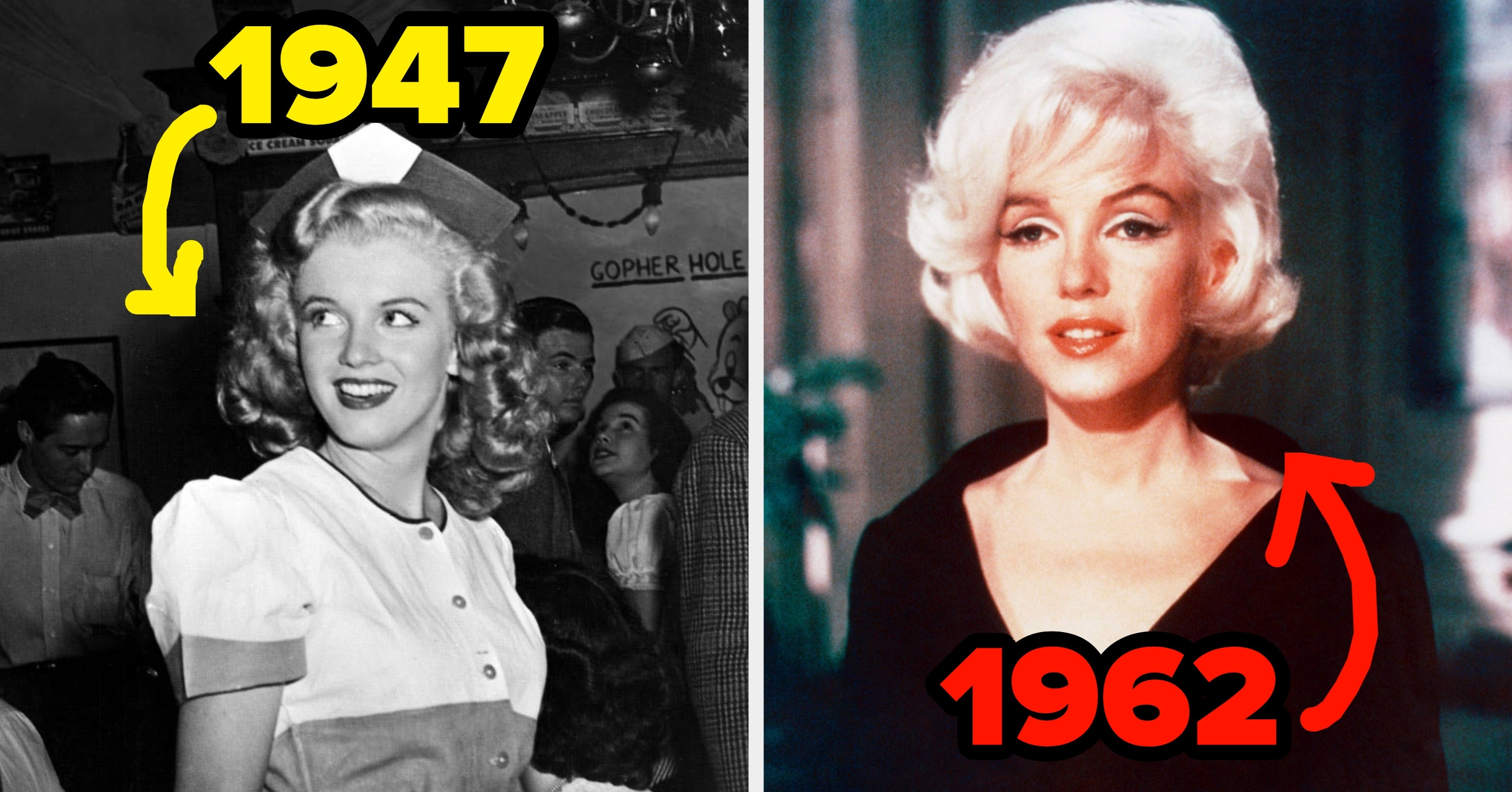 21 Side-By-Side Comparisons Of What Old Hollywood Icons Looked Like In Their First Onscreen Appearances Vs. Their Last