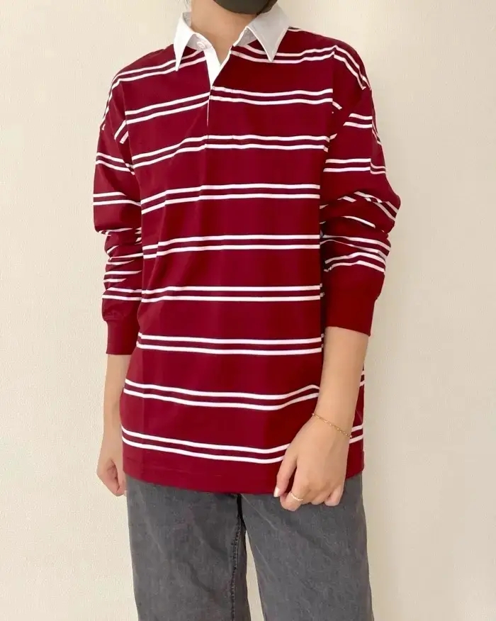 GUの「ラガーシャツ（ボーダー）」