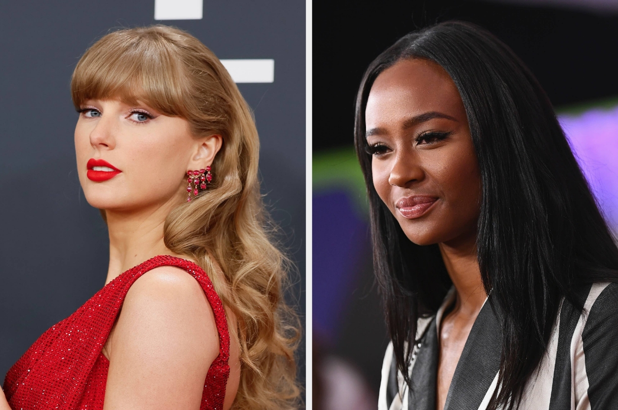 Split image of Taylor Swift and Kayla Nicole at separate events