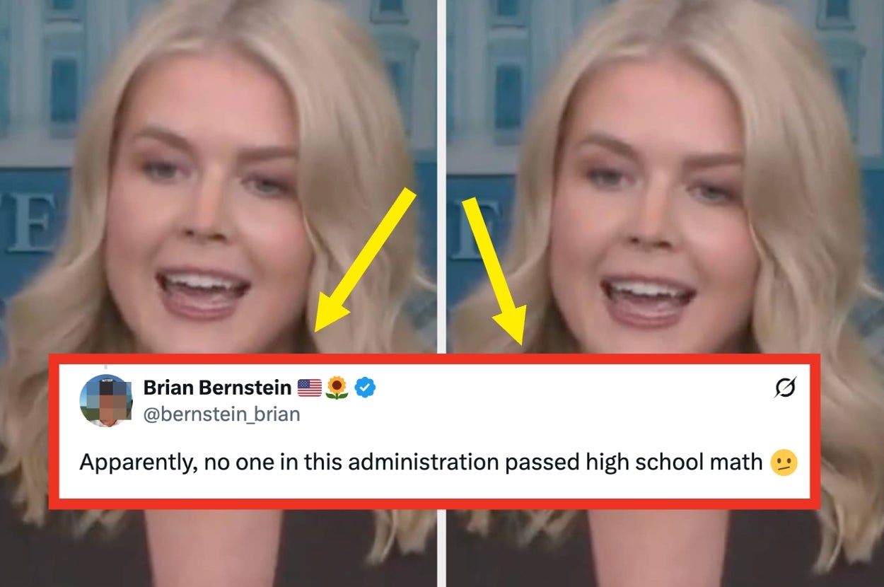 A woman is speaking in a news segment. An overlaid tweet criticizes the administration for poor math skills