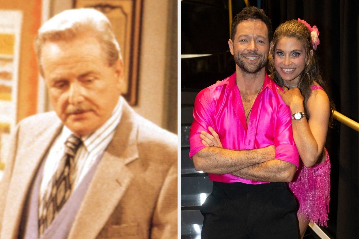 William Daniels in a suit and tie for "Boy Meets World" and Danielle Fishel, Pasha Pashkov dressed in costumes for "Dancing with the Stars"