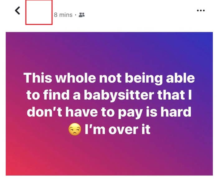 Postingan media sosial mengungkapkan kekesalan atas sulitnya mencari babysitter gratis, dengan emoji wajah sedih