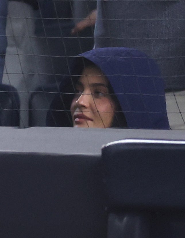 Kylie Jenner looks bored while watching a Yankees game