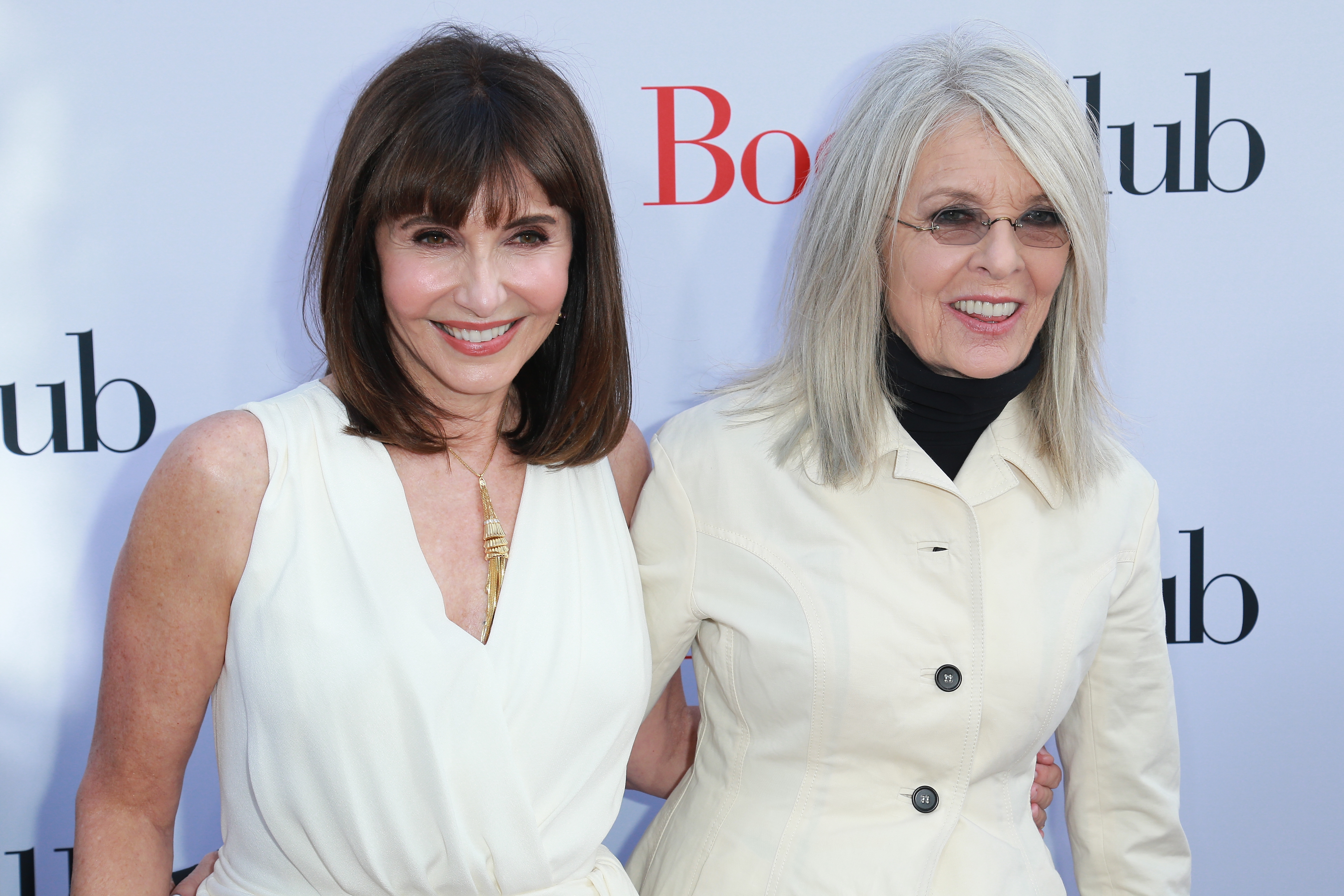 Mary Steenburgen and Diane Keaton pose together at an event