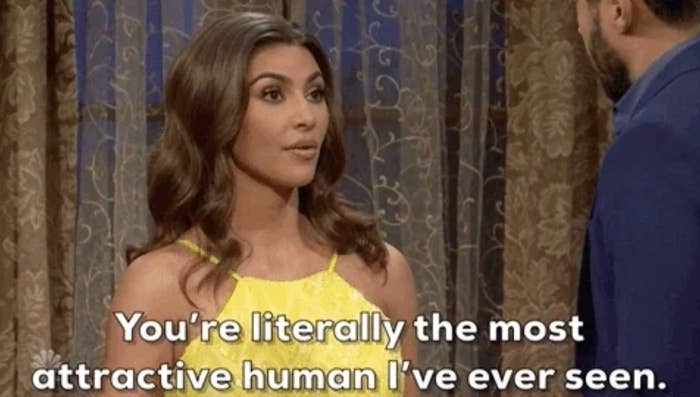 21 Jaw-Dropping "Then And Now" Photos Of Celebrities Who Have Gotten Wayyyyy Sexier With Age 2 A woman in a yellow dress looks surprised while talking to a man. Text overlay says, "You're literally the most attractive human I've ever seen."