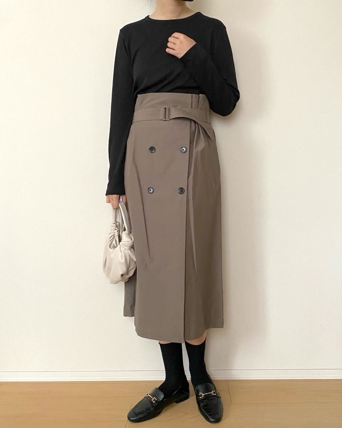 rokh / トレンチスカート/ロングスカート/34/コットン/CML/37-05-84-05017 GU】今から使えるのにもう値下げ？3990円→2990円の「即戦力スカート