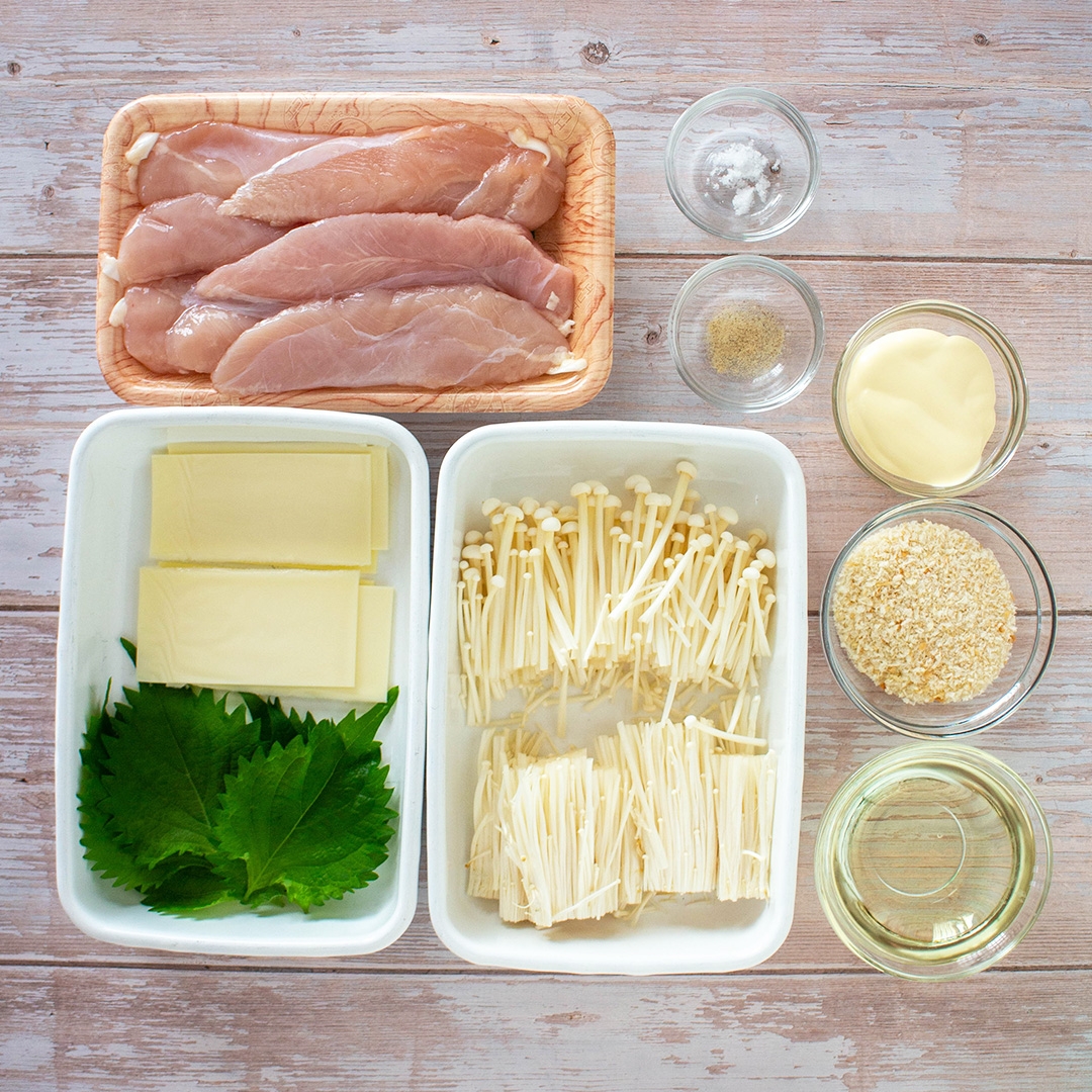 ラップで簡単一気作り！】サクッと鶏ささみチーズえのきカツレシピ