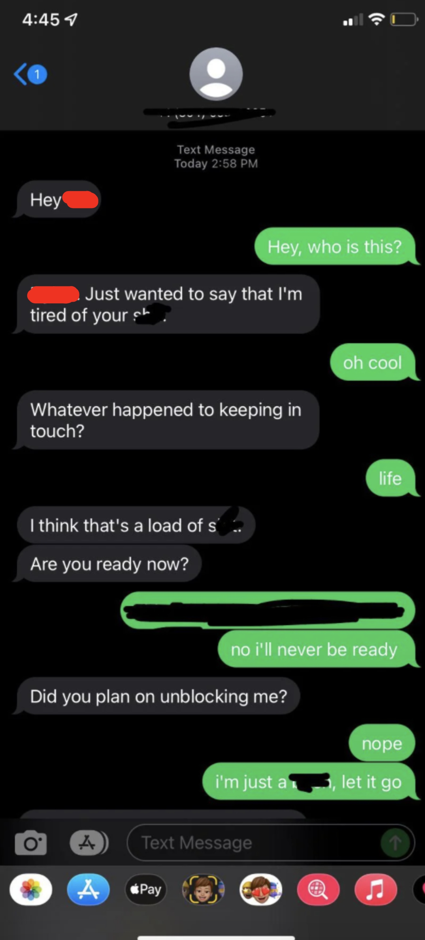 " "Did you program  connected  unblocking me?"