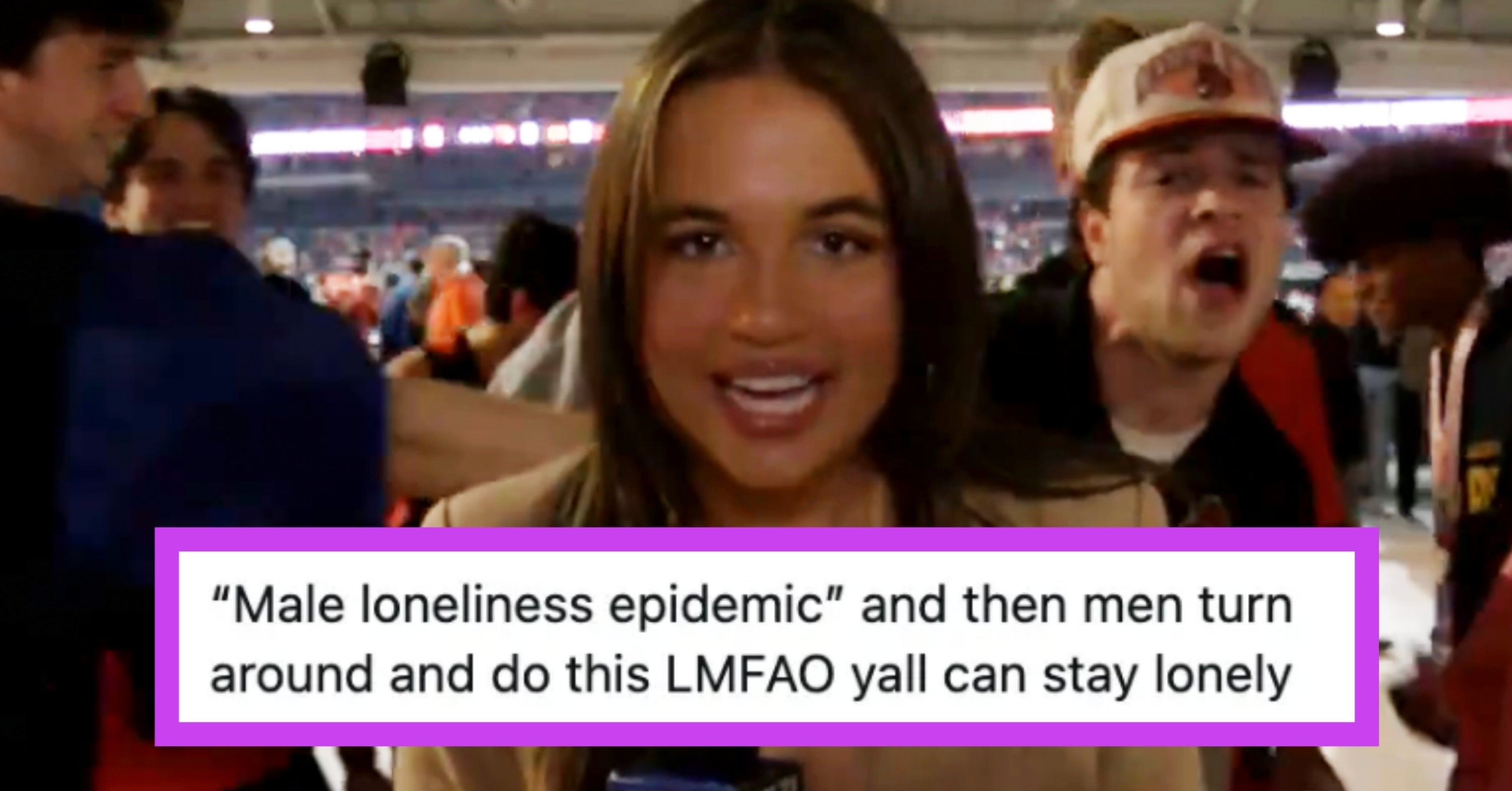 This Clip Of Obnoxious Fans Interrupting A Female Sports Reporter Is Going Viral
