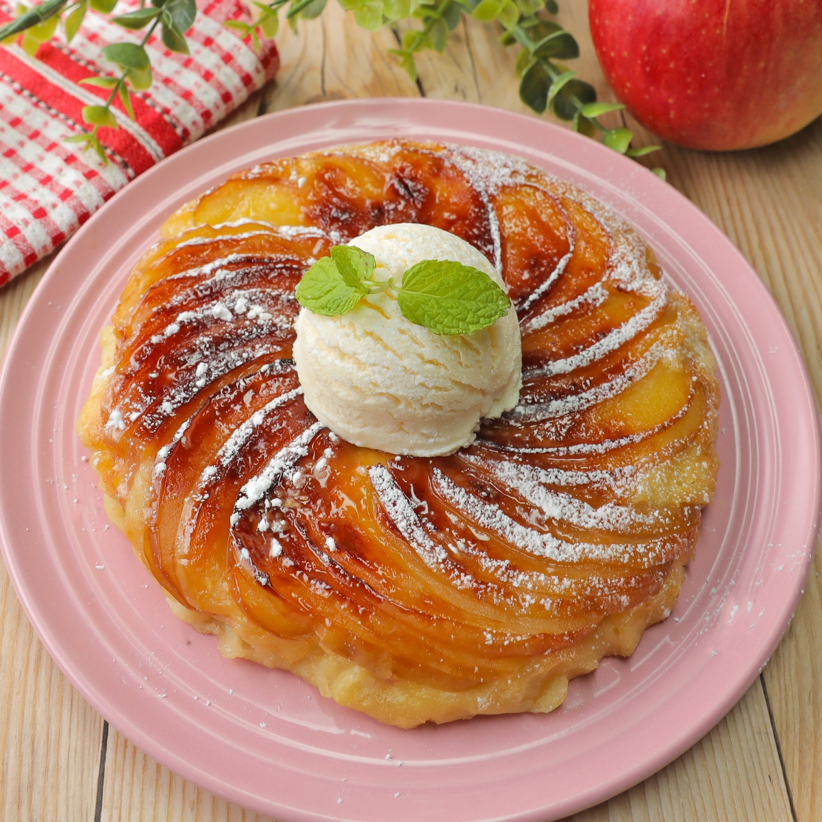 りんごを並べて焼くだけ】フライパンで簡単！りんごと豆腐のもっちり