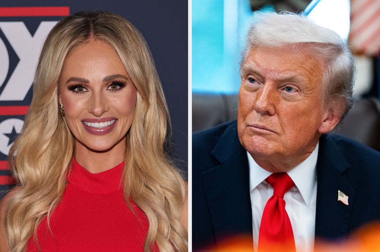 Split image: On the left, tomi On the right, trump
