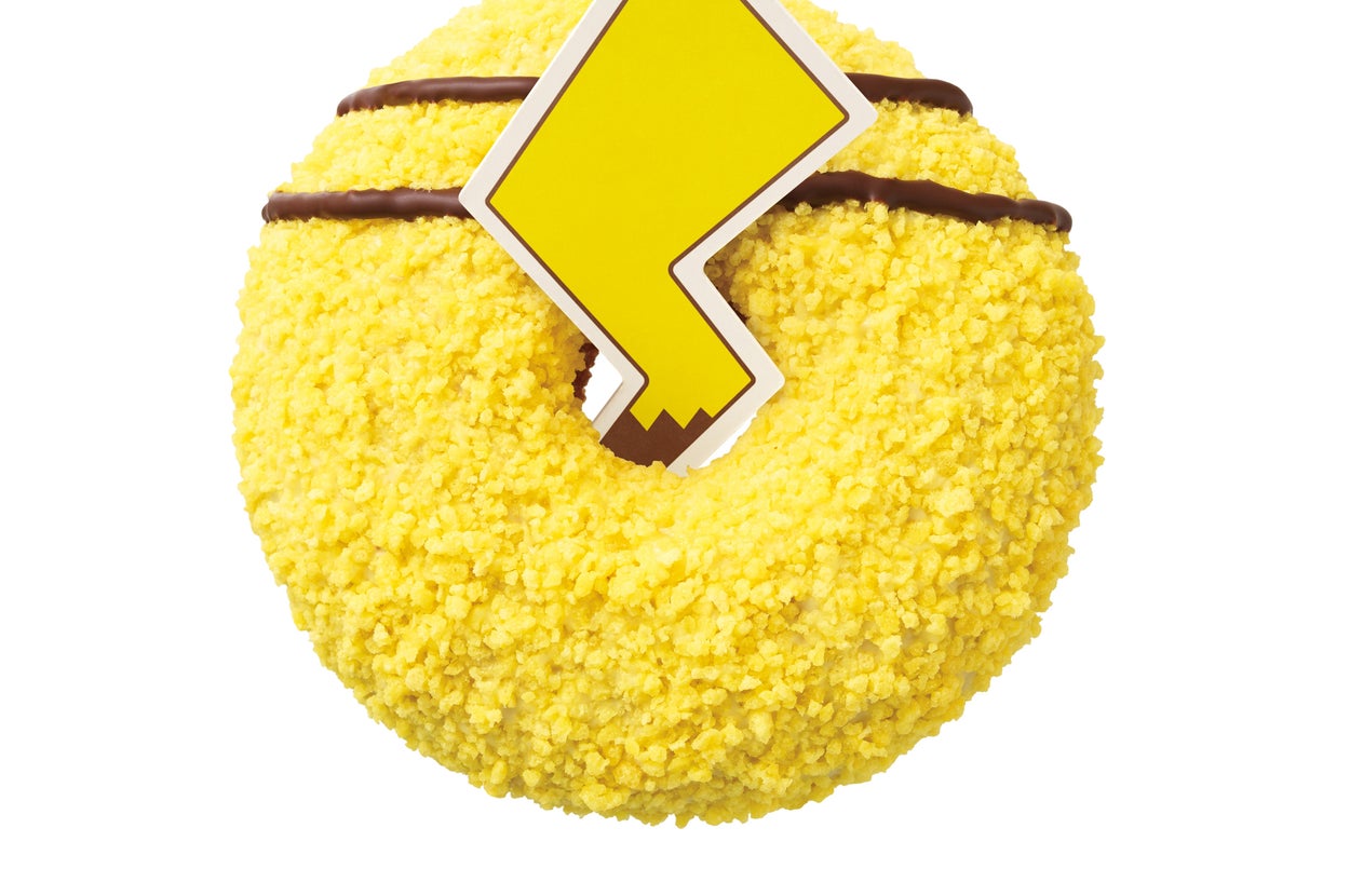 ピカチュウの背中がモチーフの「ザクザク ピカチュウのしっぽドーナツ」 / ダスキンのプレスリリースより