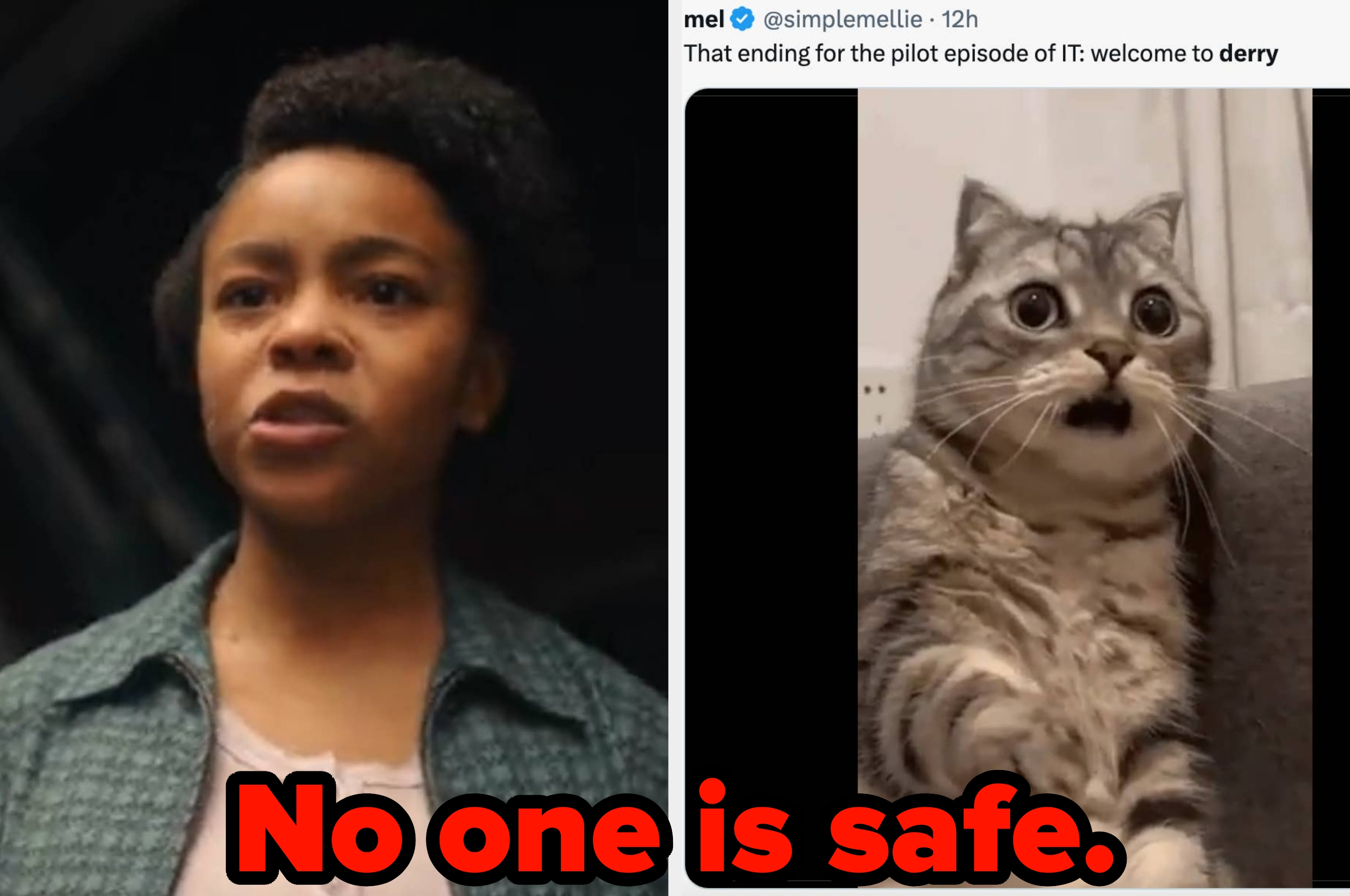 Four children stand outdoors, looking ahead. They're wearing mid-20th century casual clothing, appearing curious and attentive