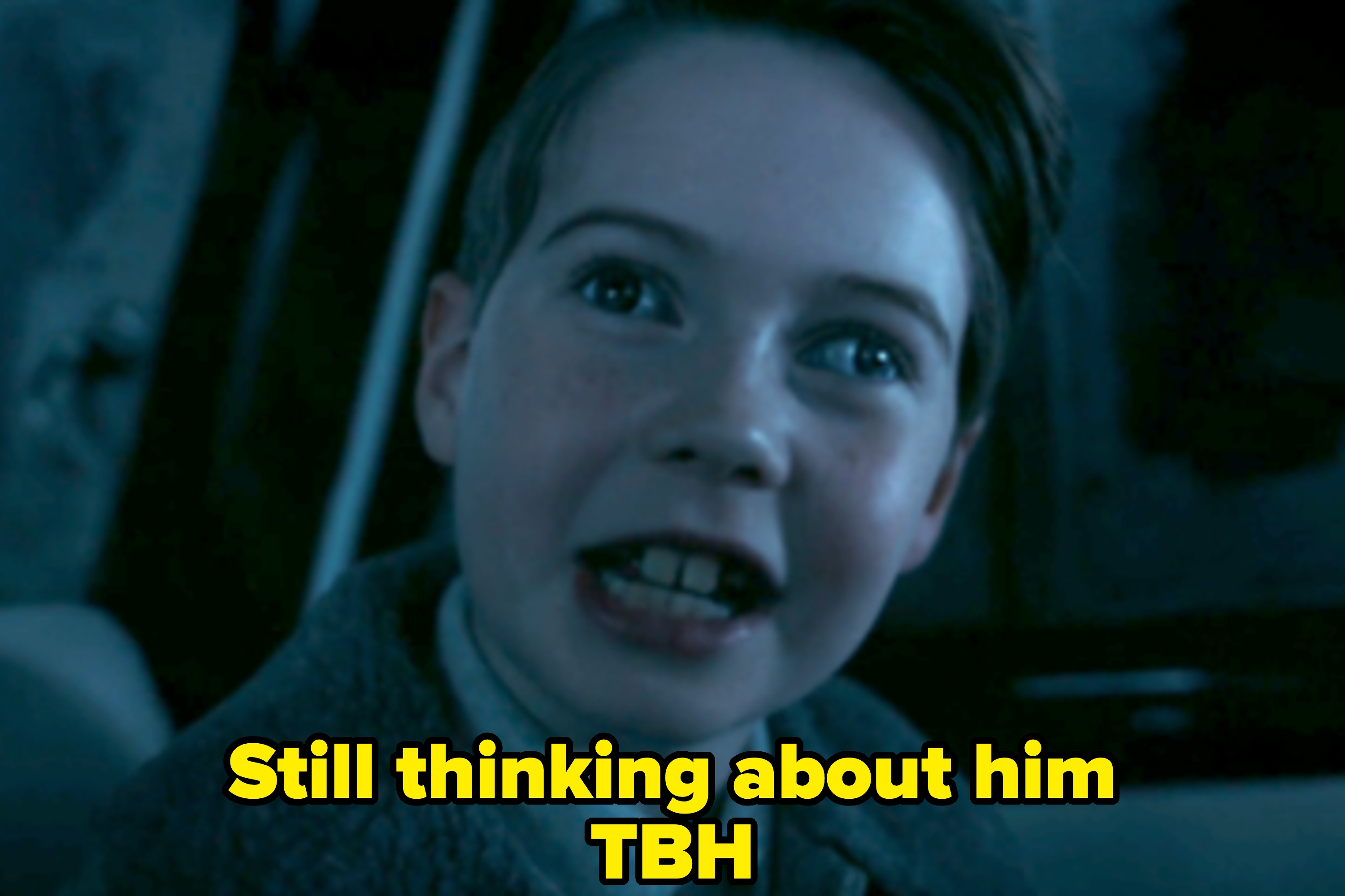 Two young actors in separate scenes, one indoors looking surprised, the other in a car smiling