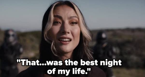 woman says "that...was the best night of my life"