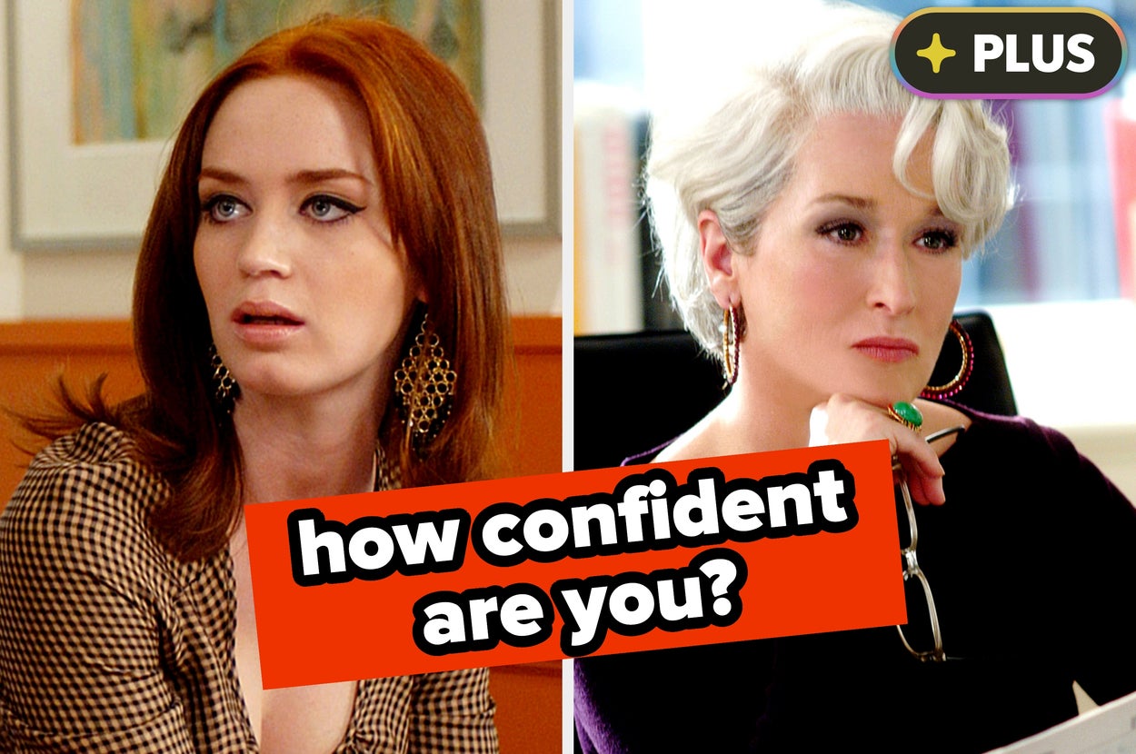 Split image of a redhead woman and a woman with short hair, text overlay: "how confident are you?"