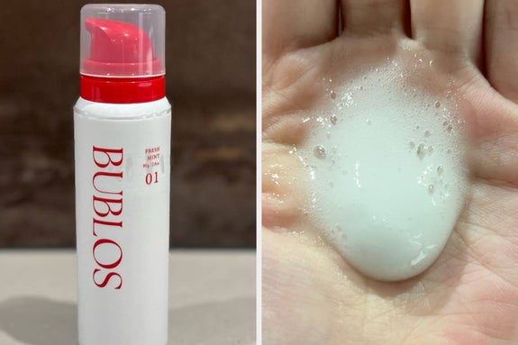 テーブルに置かれた「BUBLOS」ラベルのボトル。