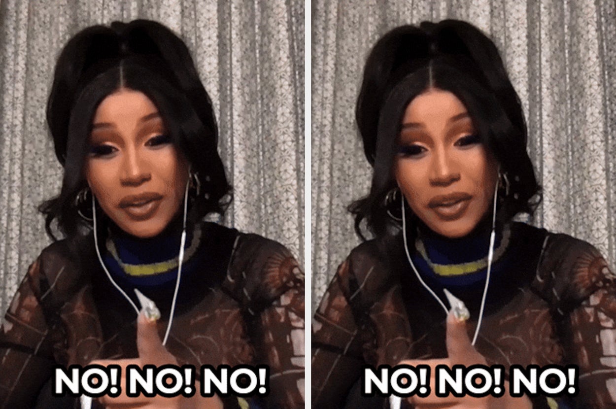 Person giving a thumbs down with a caption "NO! NO! NO!" repeated twice, possibly indicating strong disagreement