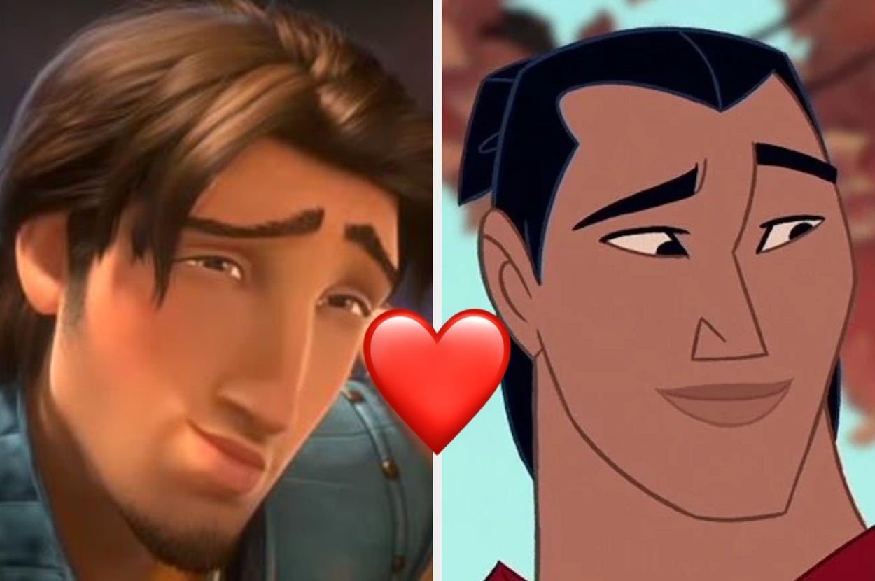 Two animated characters side by side with a red heart between them, expressing affection or a relationship