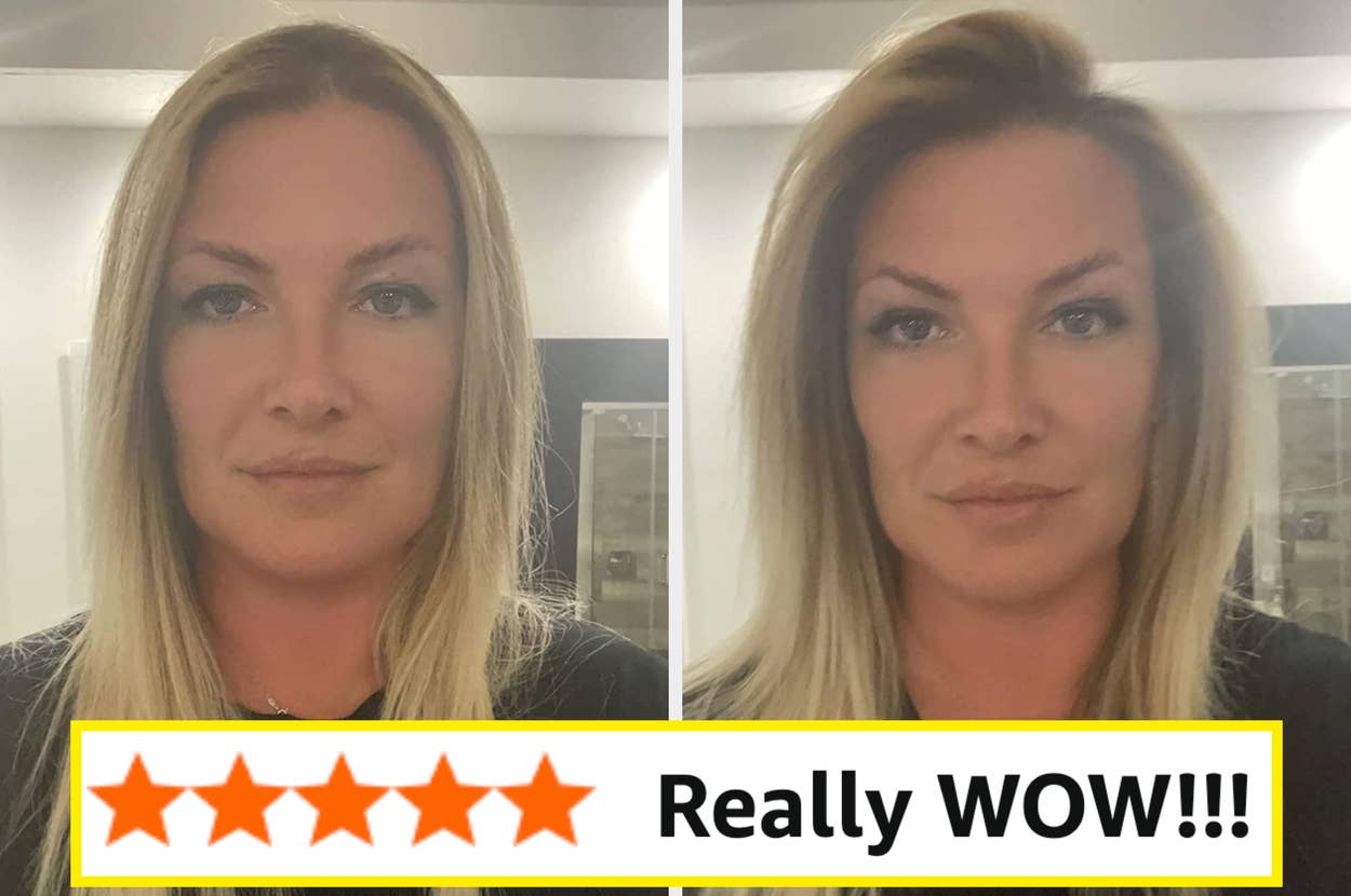 Reviewer's hair before and after using colorwow product