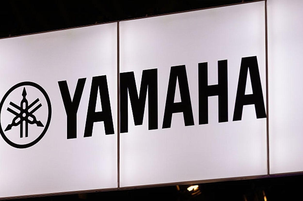 ヤマハ株式会社のロゴマーク. (Photo by Michel Porro/Getty Images)