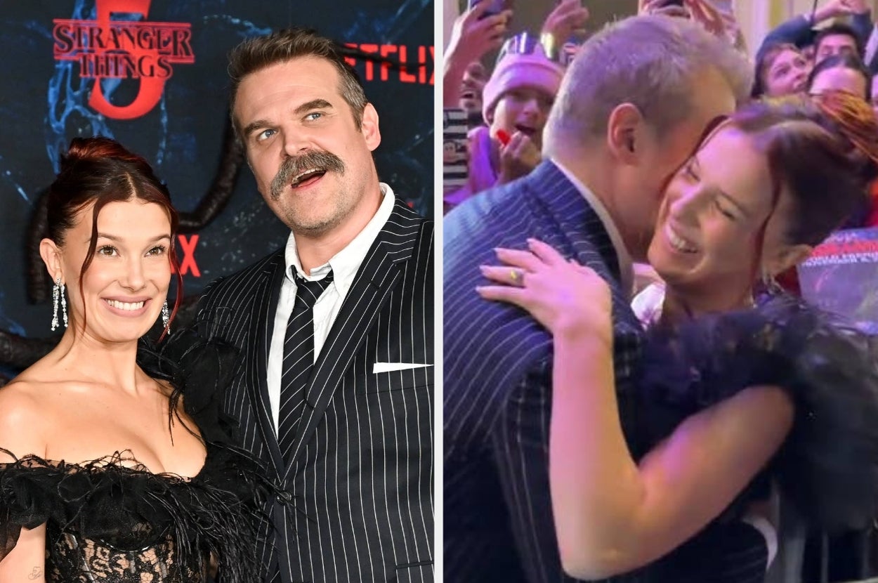 David Harbour And Millie Bobby Brown Hugged And Posed Together At The “Stranger Things” Premiere Amid Reports That Millie Filed A “Harassment And Bullying Claim” Against Him
