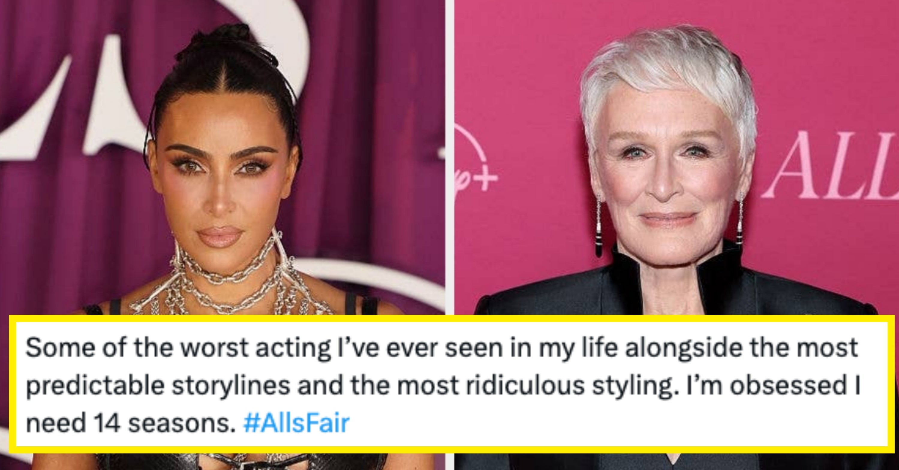 Kim Kardashian And Glenn Close Had A Hilariously Brutal Response To The Negative Reviews Of "All's Fair"