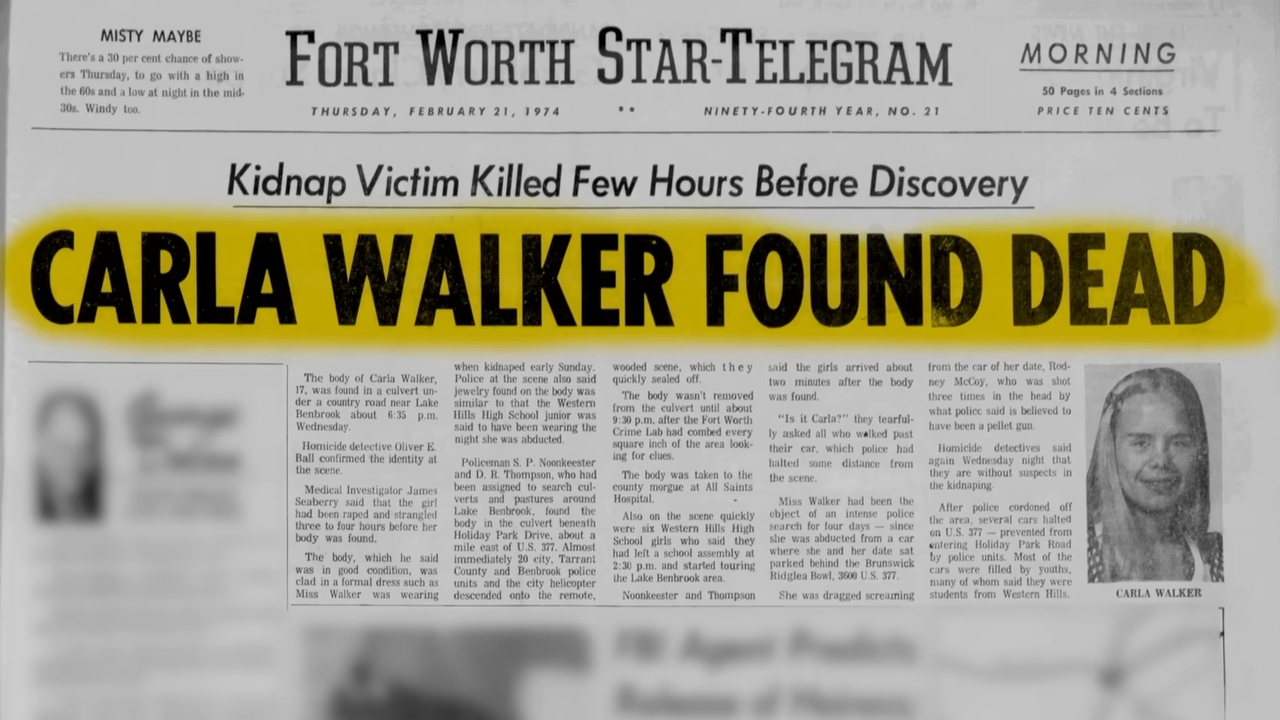 "Carla Walker Found Dead." The nonfiction references a kidnapping unfortunate killed hours earlier discovery