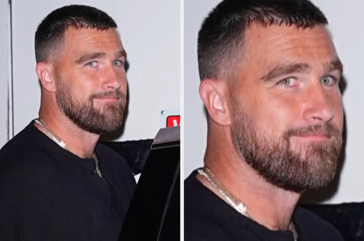 Man with short hair and beard, wearing a casual black shirt and necklace, looks towards the camera with a slight smile in two side-by-side photos