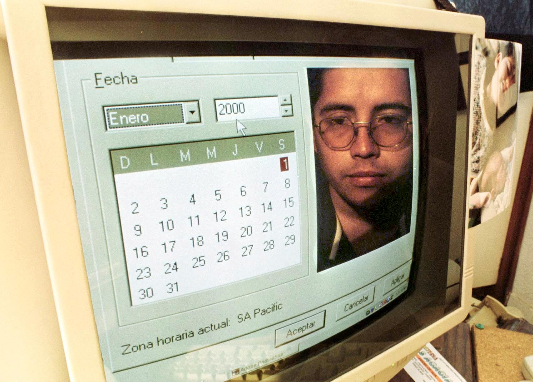 A vintage machine  surface  displays a calendar interface and a facial image, suggesting mounting  a day  successful  an recognition  oregon  login system