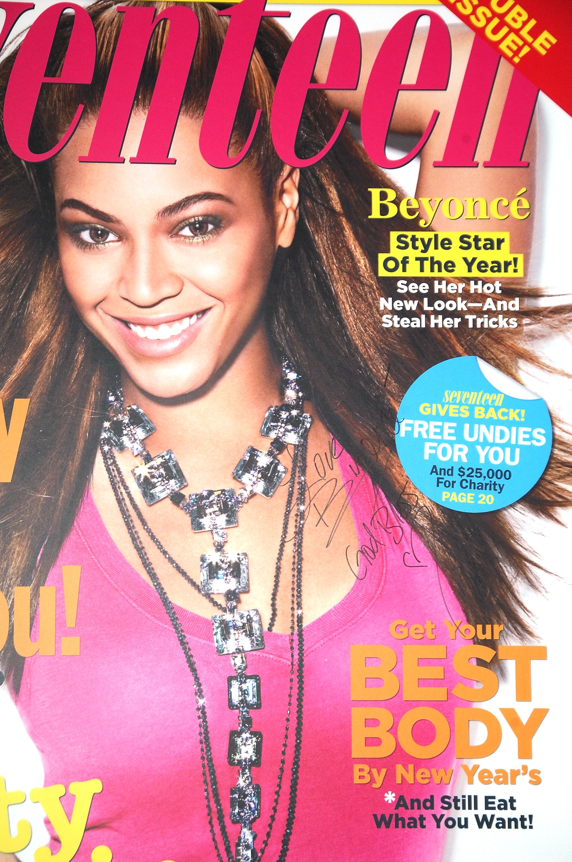 Magazine screen  featuring a smiling pistillate   successful  a sleeveless apical  with a beaded necklace. Headlines beforehand   benignant   tips, assemblage  goals, and foundation  offers