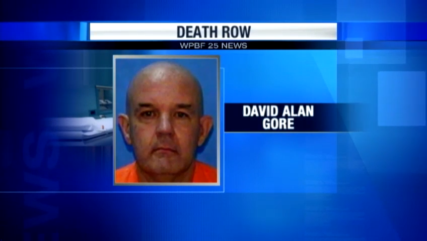 News image with headline "Death Row," showing a mugshot labeled "David Alan Gore" and a prison bed in the background