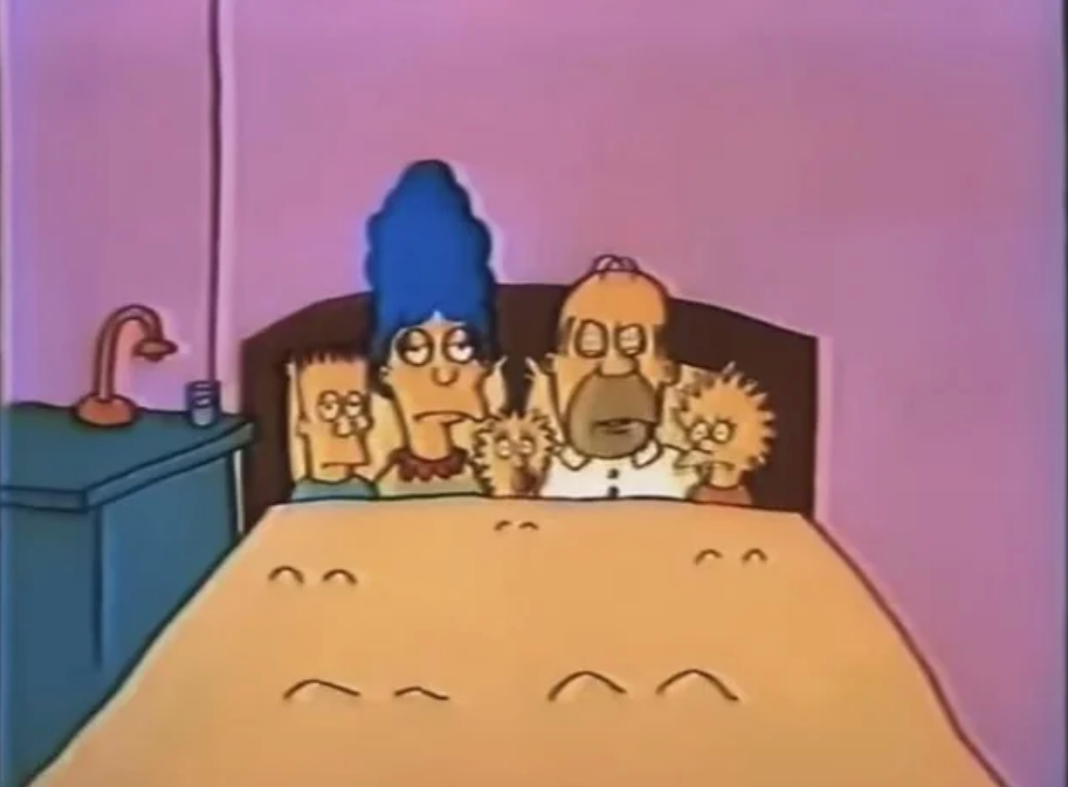 The Simpsons household  successful  furniture  with a creepy animation benignant   and unusual  expressions