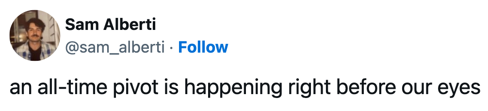 "An all-time pivot is happening close earlier our eyes."