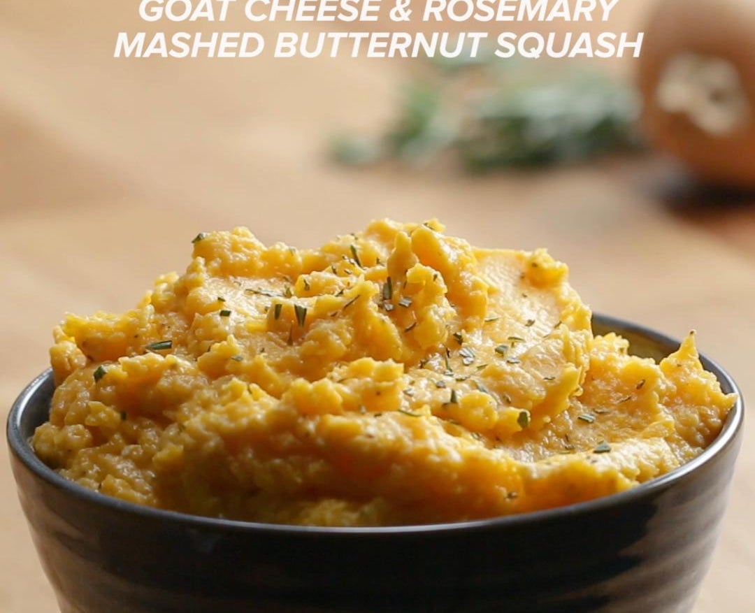 Goat Cheese And Rosemary Mashed Butternut Squash