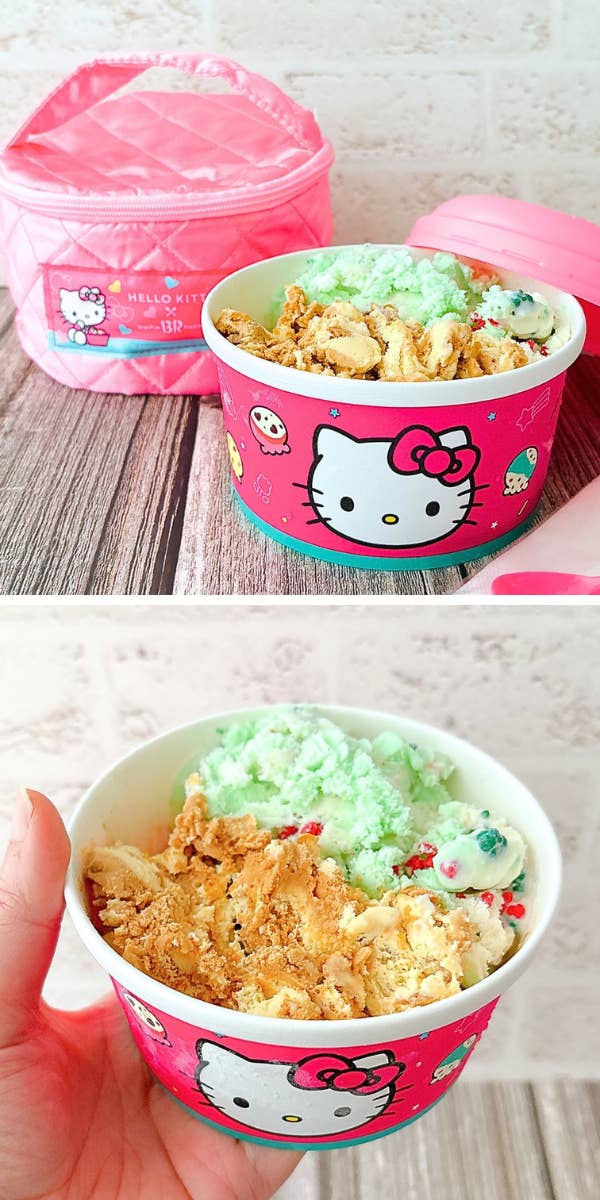 HELLO KITTY トロピカルフルーツデザインミラー いちごのチャーム付き