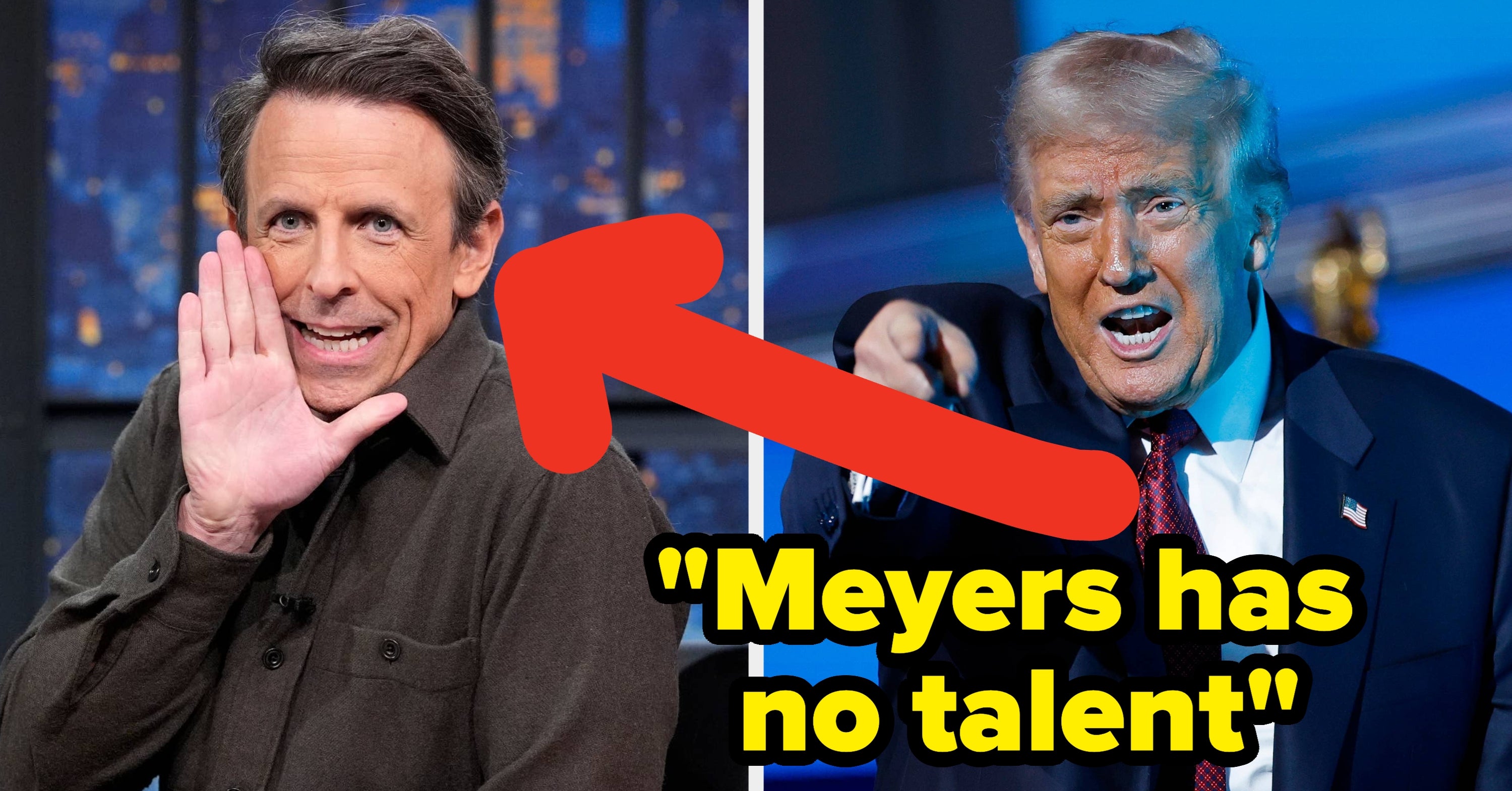 Donald Trump Is Absolutely Fuming Over Seth Meyers, Claiming He Has "No Talent" And Thinks NBC Should Fire Him