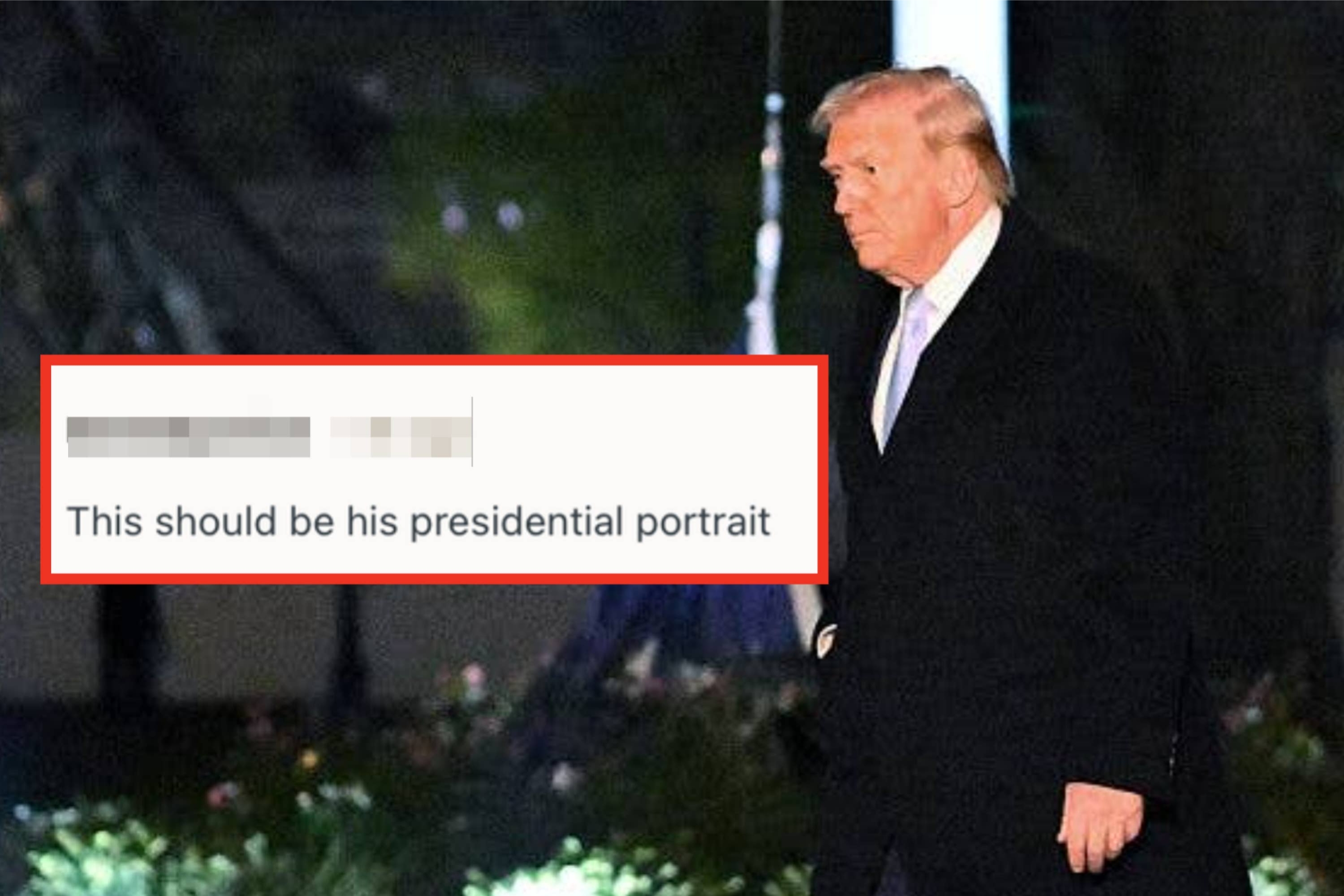 A group of people in a formal office setting, with an open document on the desk; flags and photographs are in the background