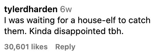  &quot;I was waiting for a house-elf to drawback  them. Kinda disappointed tbh.&quot; 30,601 likes