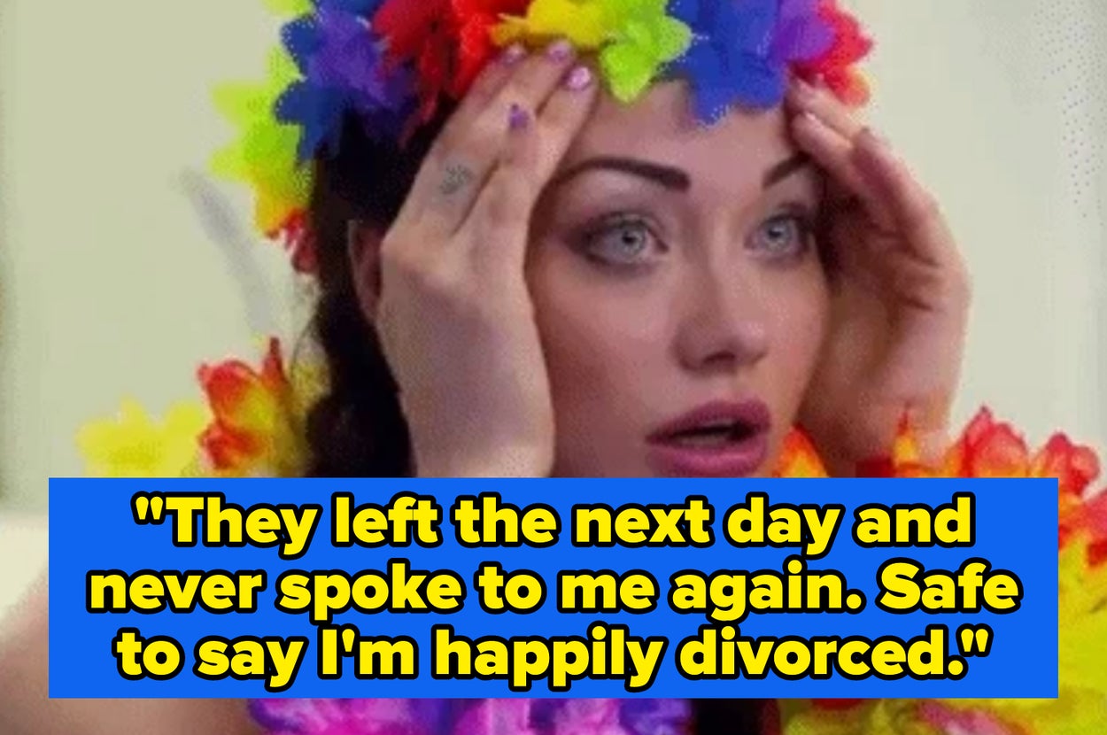 Person in flower accessories looks surprised, holding head. Wearing a colorful floral crown and bracelets