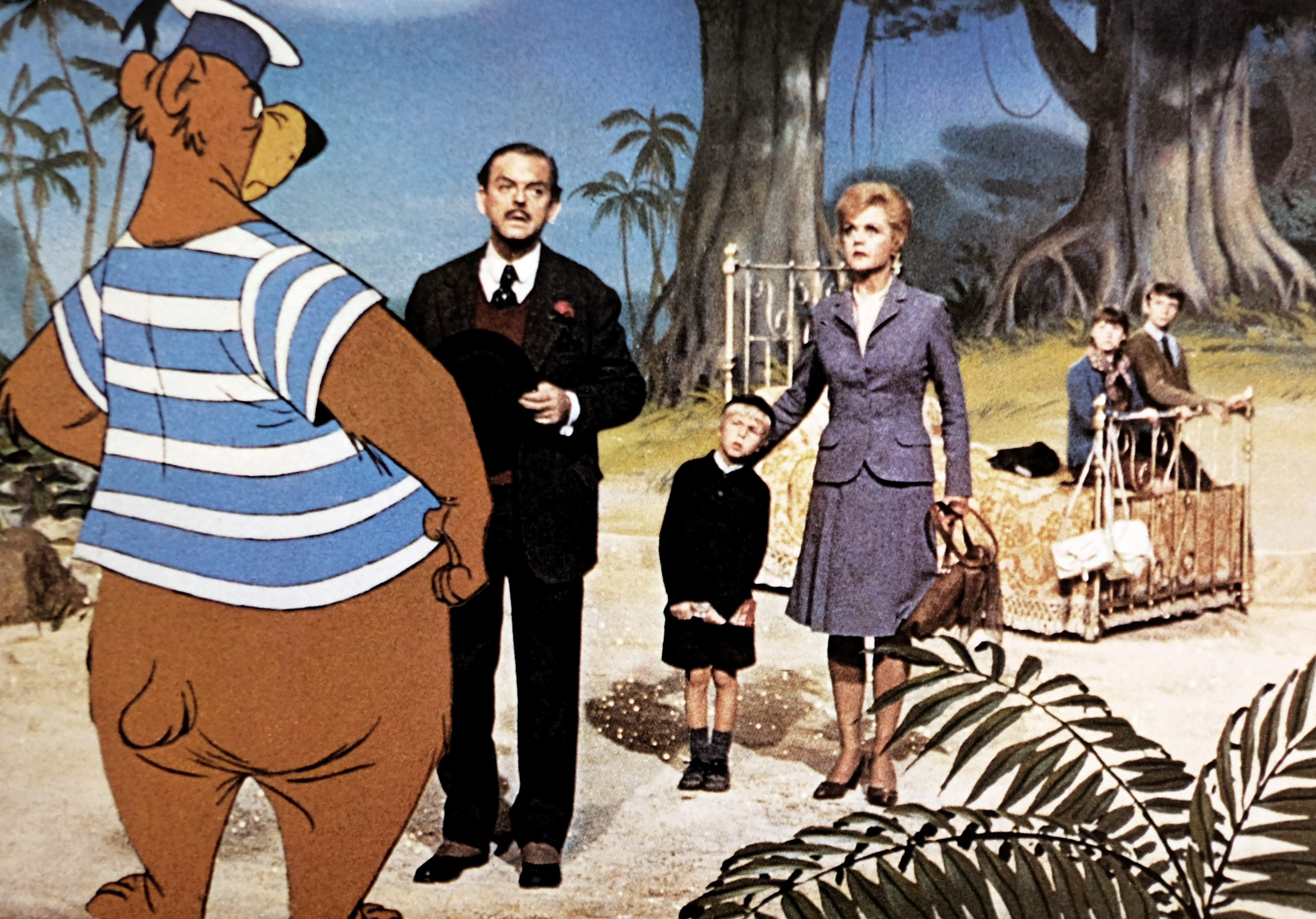 Animated carnivore  successful  a sailor chapeau  talks to a formally dressed household  successful  the forest