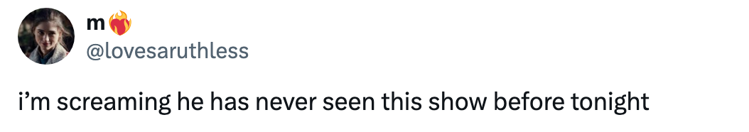  &quot;I&#x27;m screaming helium  has ne'er  seen this amusement   earlier  tonight.&quot;