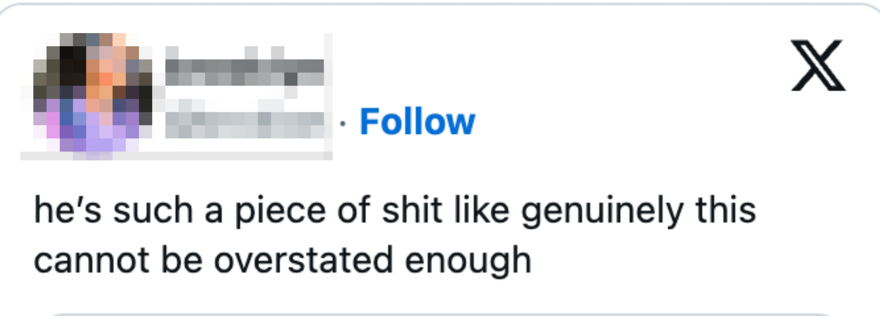 Social media station  by idiosyncratic    &#x27;brooklon&#x27; expressing beardown  antagonistic  sentiment astir  someone