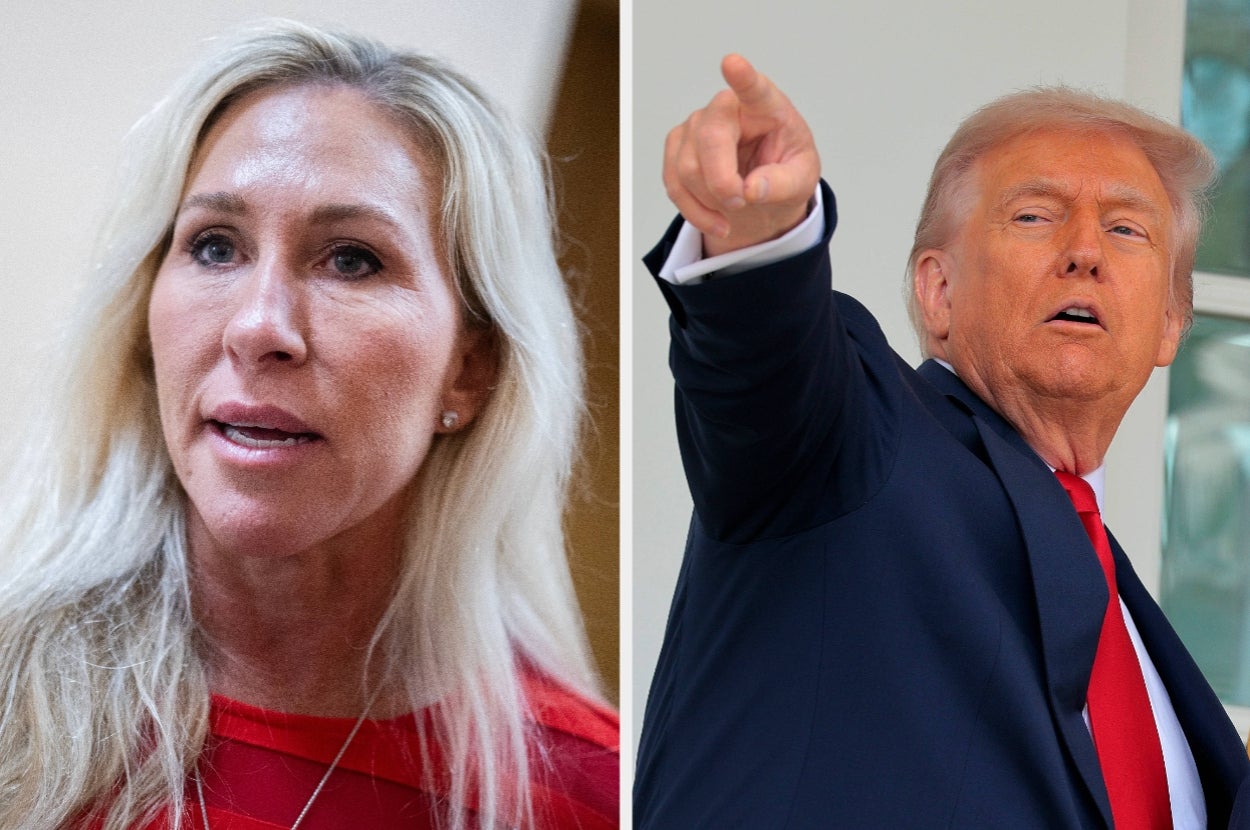 I don't know who these people are. The image features two individuals, one speaking and another pointing, possibly at an event or press gathering