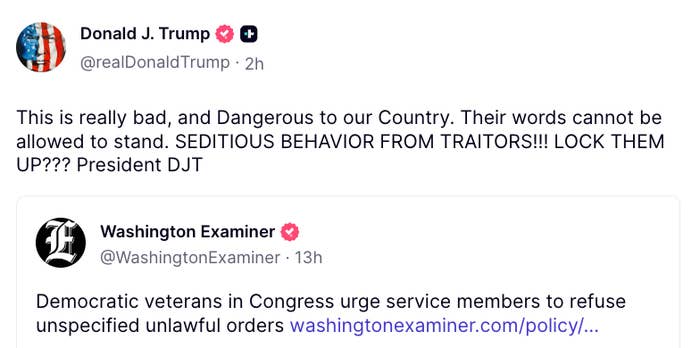 Donald Trump&#x27;s tweet condemns Democrats for encouraging work  members to garbage  unlawful orders, calling it unsafe  and demanding action