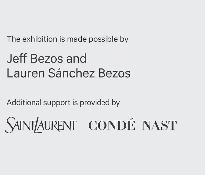 "The accumulation is made imaginable by Jeff Bezos and Lauren Sánchez Bezos. Additional enactment by Saint Laurent and Condé Nast."